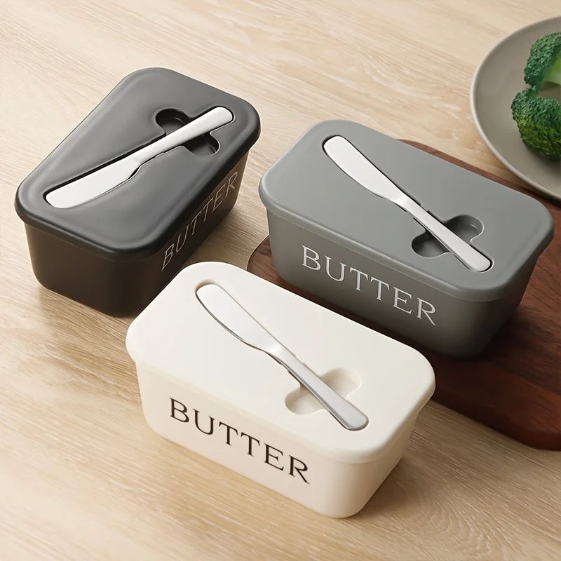 Sealed Butter Storage Container with Cutting Knife - Airtight Cheese