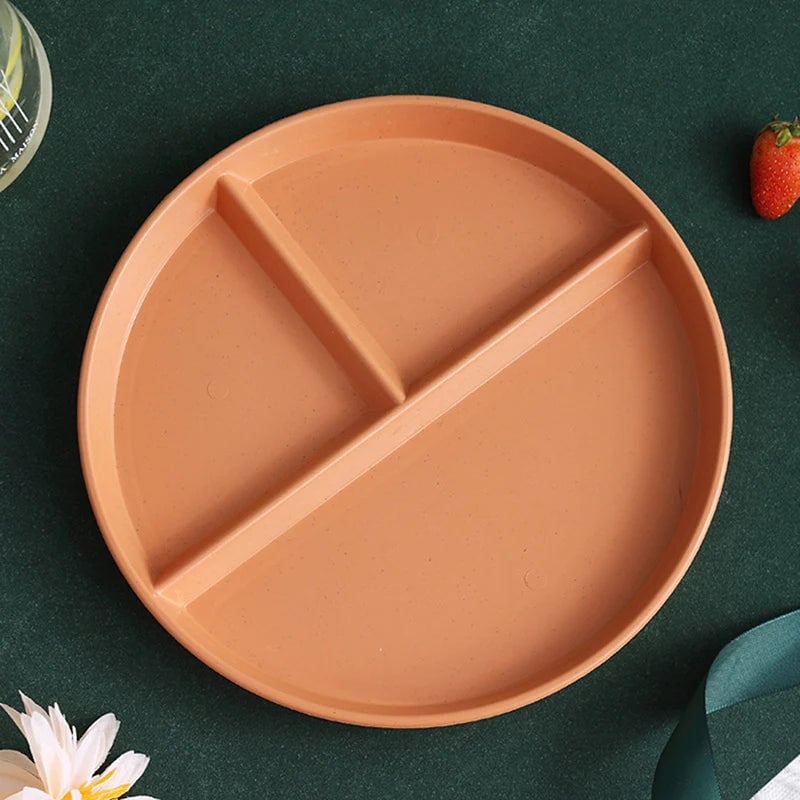 3-Compartment Portion Control Dinner Plate - Microwave Safe PP