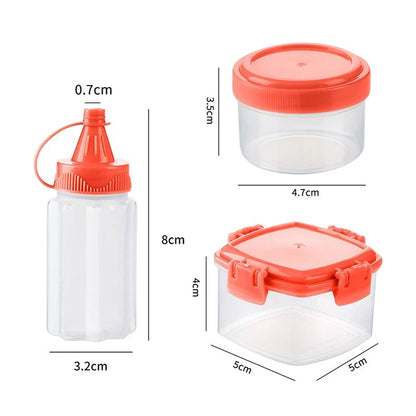 3Pcs Mini Squeeze Bottles Portable Salad Dressing Containers BBQ