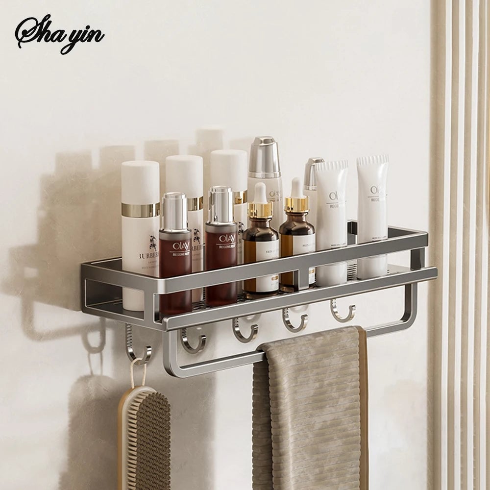 No-Drill Wall Mount Toilet Storage Rack - Bathroom Organizer