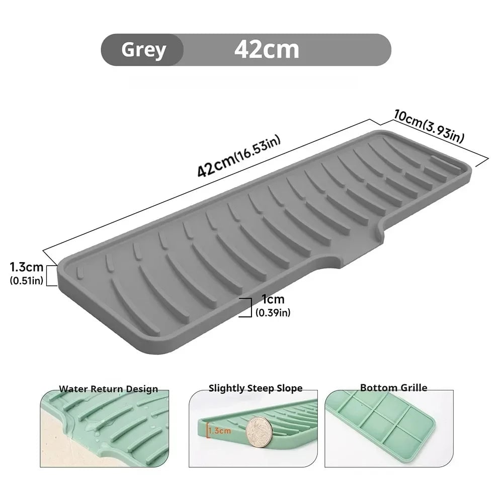 Silicone Kitchen Sink Faucet Splash Guard Mat Countertop Protector