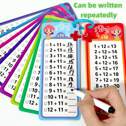 Digital Math Flash Cards 15-Card Set with 2 Erasable Pens Learning Kit