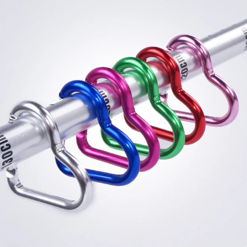 Heart-Shaped Aluminum Carabiner Keychain Clip Hook Water Bottle