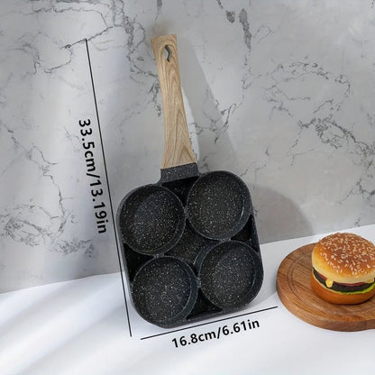 Medical Stone 4-Hole Non-Stick Omelette Pan - Egg Dumpling Frying Pan