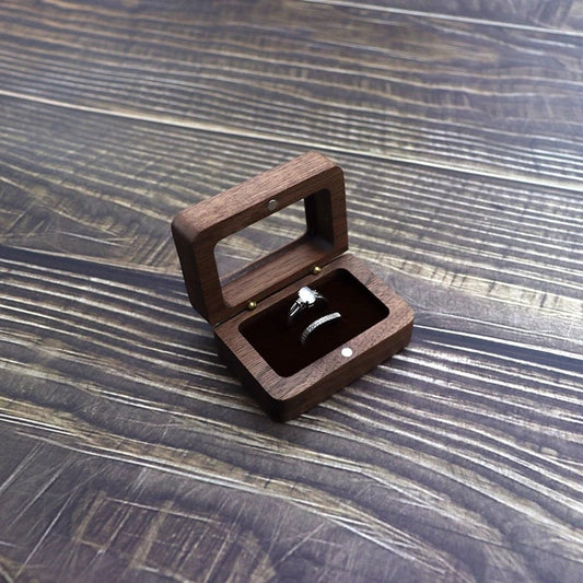Wooden Ring Box - Premium Jewelry Organizer for Engagement Proposal