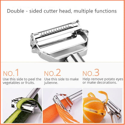 Stainless Steel Double Head Vegetable Peeler Melon Fruit Planer