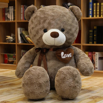 Premium Plush Teddy Bear - 2 Colors, Love Heart Design Kids Gift
