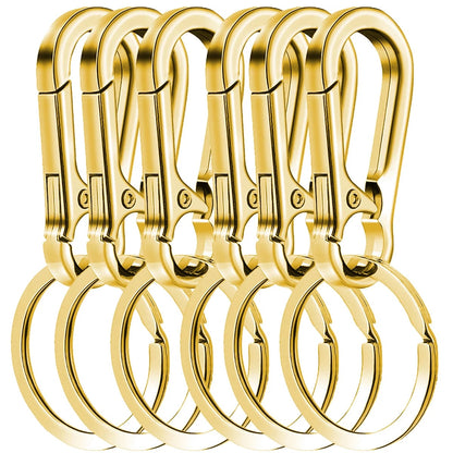 6Pcs Metal Carabiner Keychain Clips - Heavy Duty Key Ring Organizer