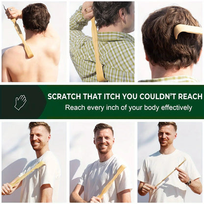 Bamboo Back Scratcher with Massage Roller - 24 Inch Long Handle
