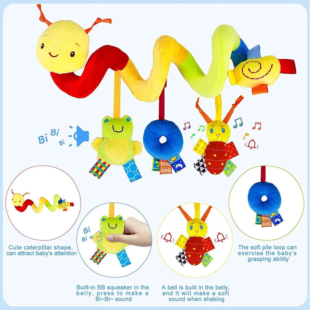 Musical Spiral Baby Activity Toy - Crib Stroller Car Seat Rattle