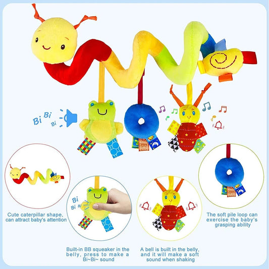 Musical Spiral Baby Activity Toy - Crib Stroller Car Seat Rattle