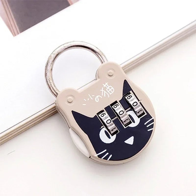 3-Digit TSA Cat Design Mini Combination Luggage Padlock Security