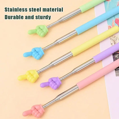 Telescopic Stainless Steel Teaching Pointer Rod - Finger Design Stick