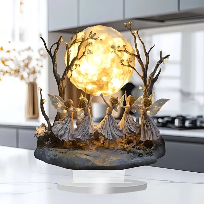 Fairy Moon Dance Ornament - Graceful Desktop Home Decoration