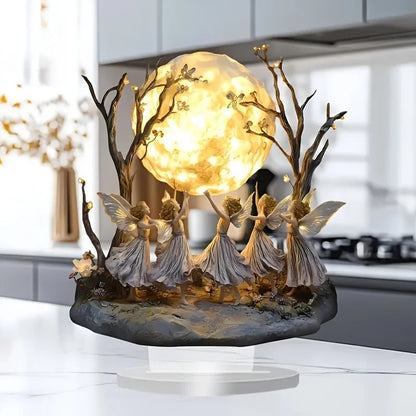 Fairy Moon Dance Ornament - Graceful Desktop Home Decoration