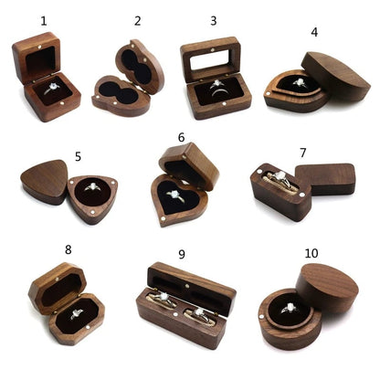 Wooden Ring Box - Premium Jewelry Organizer for Engagement Proposal