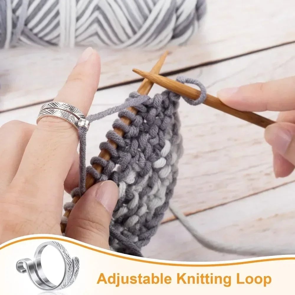 Adjustable Cat Ring Yarn Guide - Crochet Tension Control Thimble