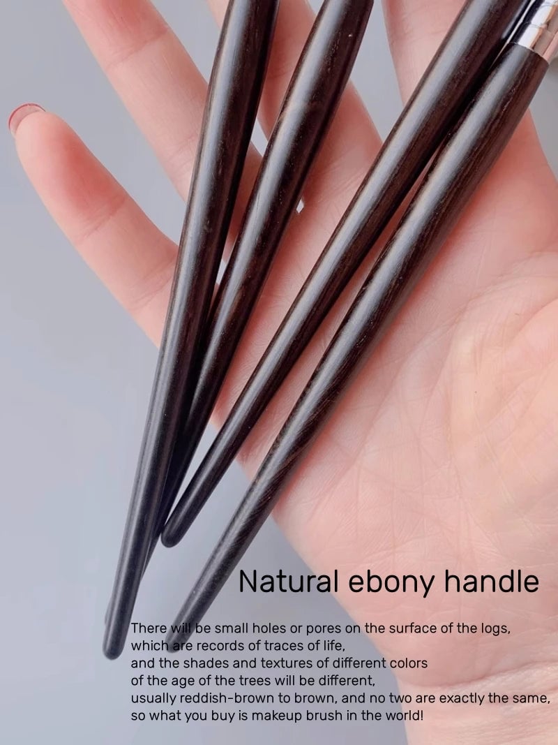 Natural Goat Hair Eyeshadow Blending Brush - Ebony Handle Makeup Tool