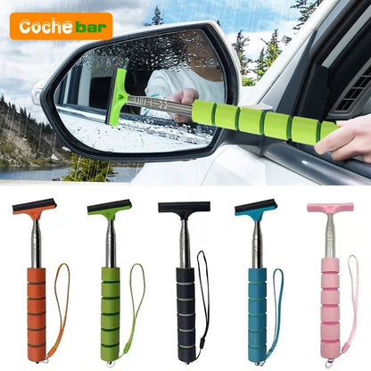 Telescopic Car Window Cleaning Tool - Rearview Mirror Wiper Scraper