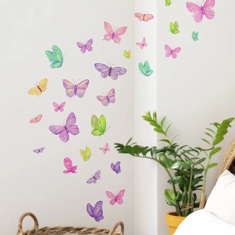 Self Adhesive Butterfly Wall Stickers - Kids Bedroom Home Decor