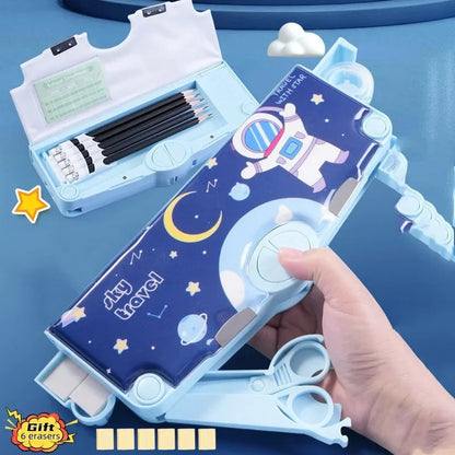 Astronaut Pencil Case 6-Piece Set Large Capacity Multifunctional
