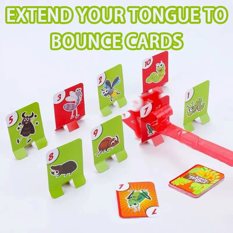 Frog Lizard Interactive Tongue Wagging Card Game - Family Desktop Toy