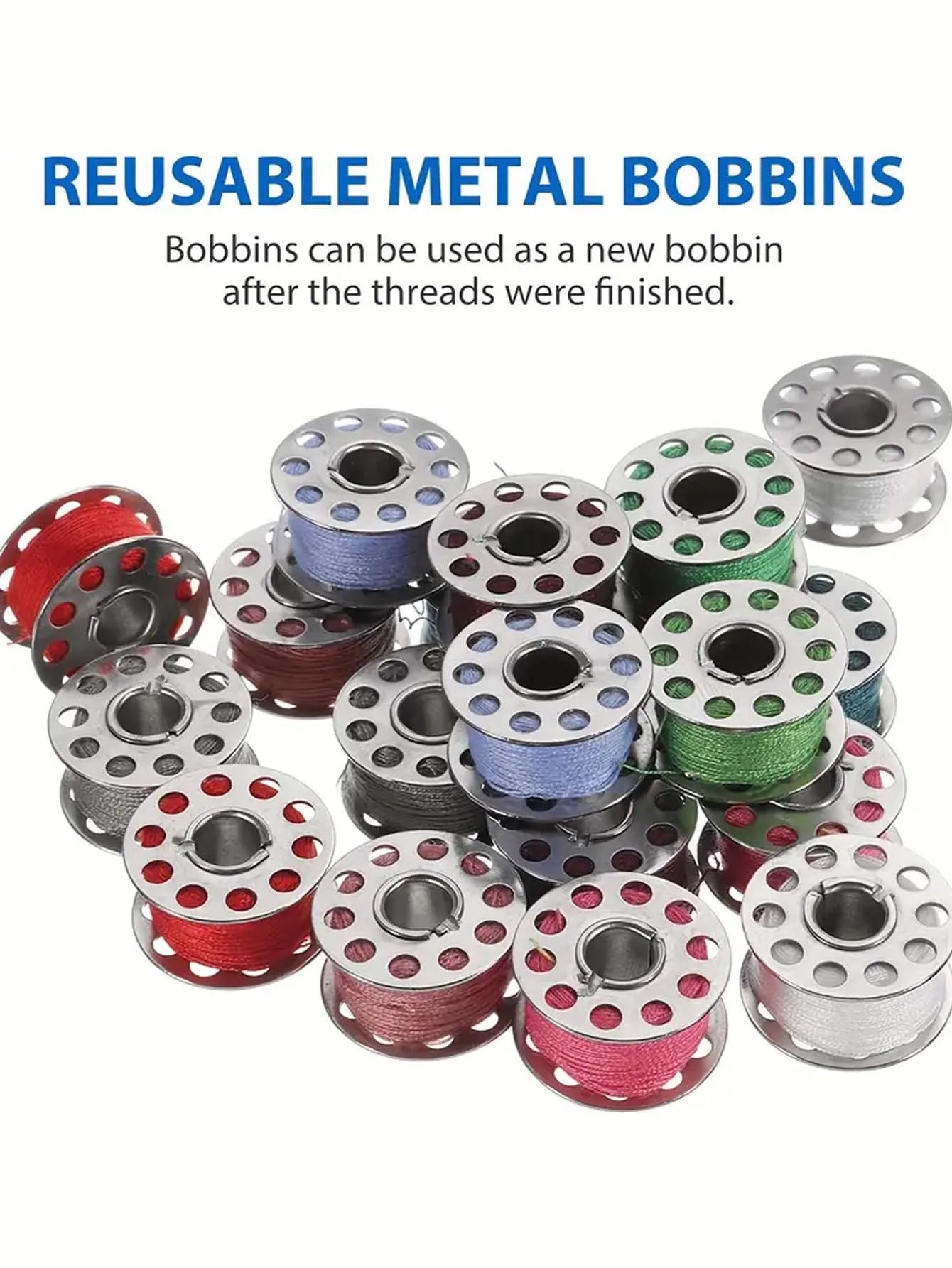 Stainless Steel Sewing Machine Bobbins Metal Pack - Universal Fit
