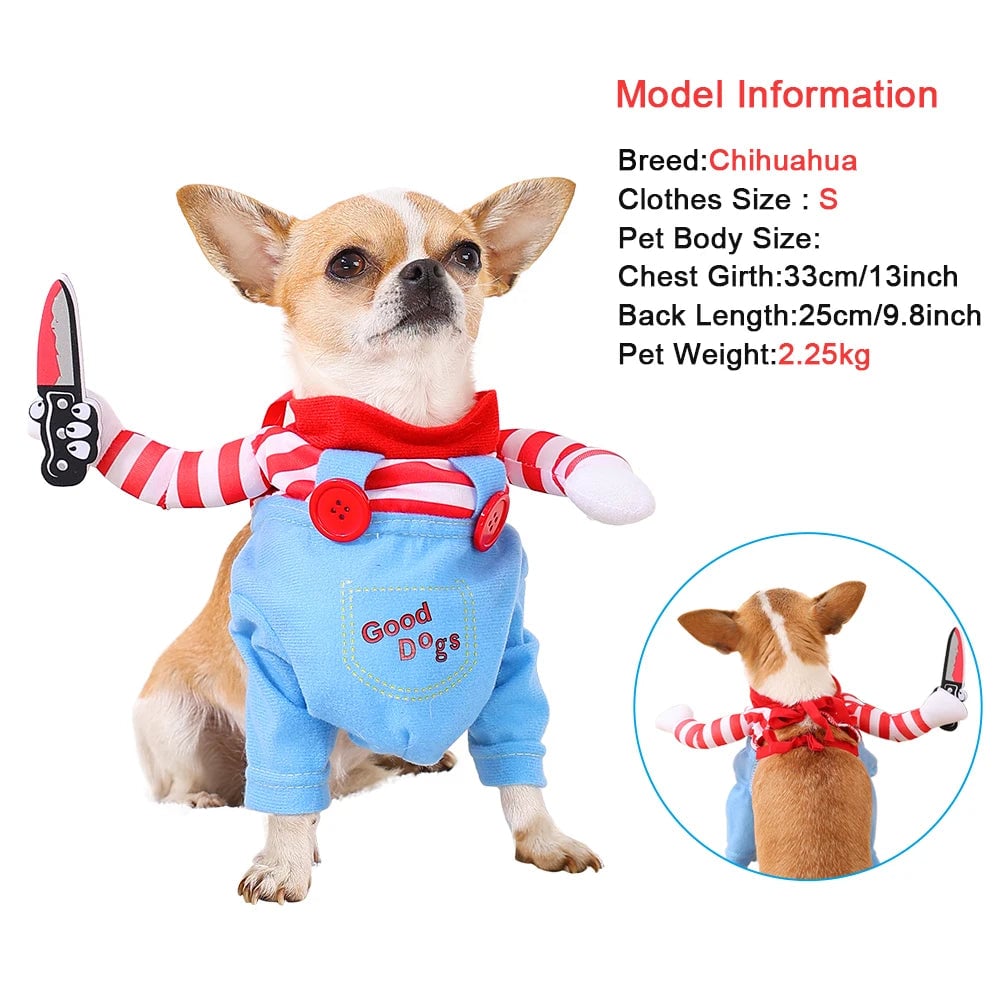Adjustable Halloween Dog Costume Jumpsuit - Small to Large Sizes