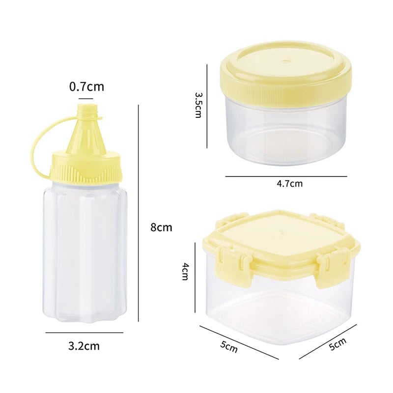 3Pcs Mini Squeeze Bottles Portable Salad Dressing Containers BBQ