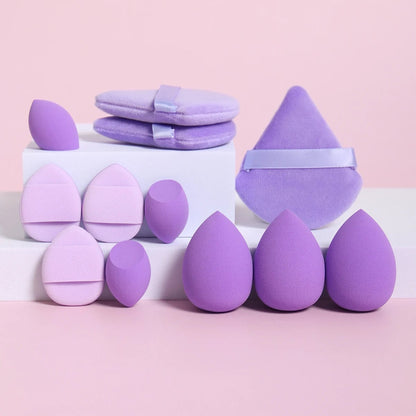 12-Piece Makeup Sponge Set - Powder Puffs, Air Cushion & Beauty Eggs