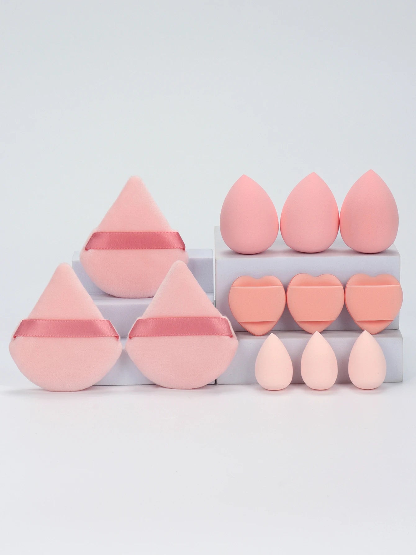 12-Piece Makeup Sponge Set - Powder Puffs, Air Cushion & Beauty Eggs