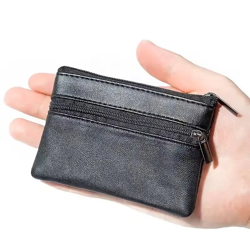 Compact Zipper Coin Purse - Unisex Small Wallet for Change & Cards