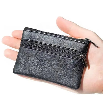 Compact Zipper Coin Purse - Unisex Small Wallet for Change & Cards