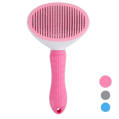 One-Click Pet Hair Removal Comb - Automatic Slicker Brush Dogs Cats