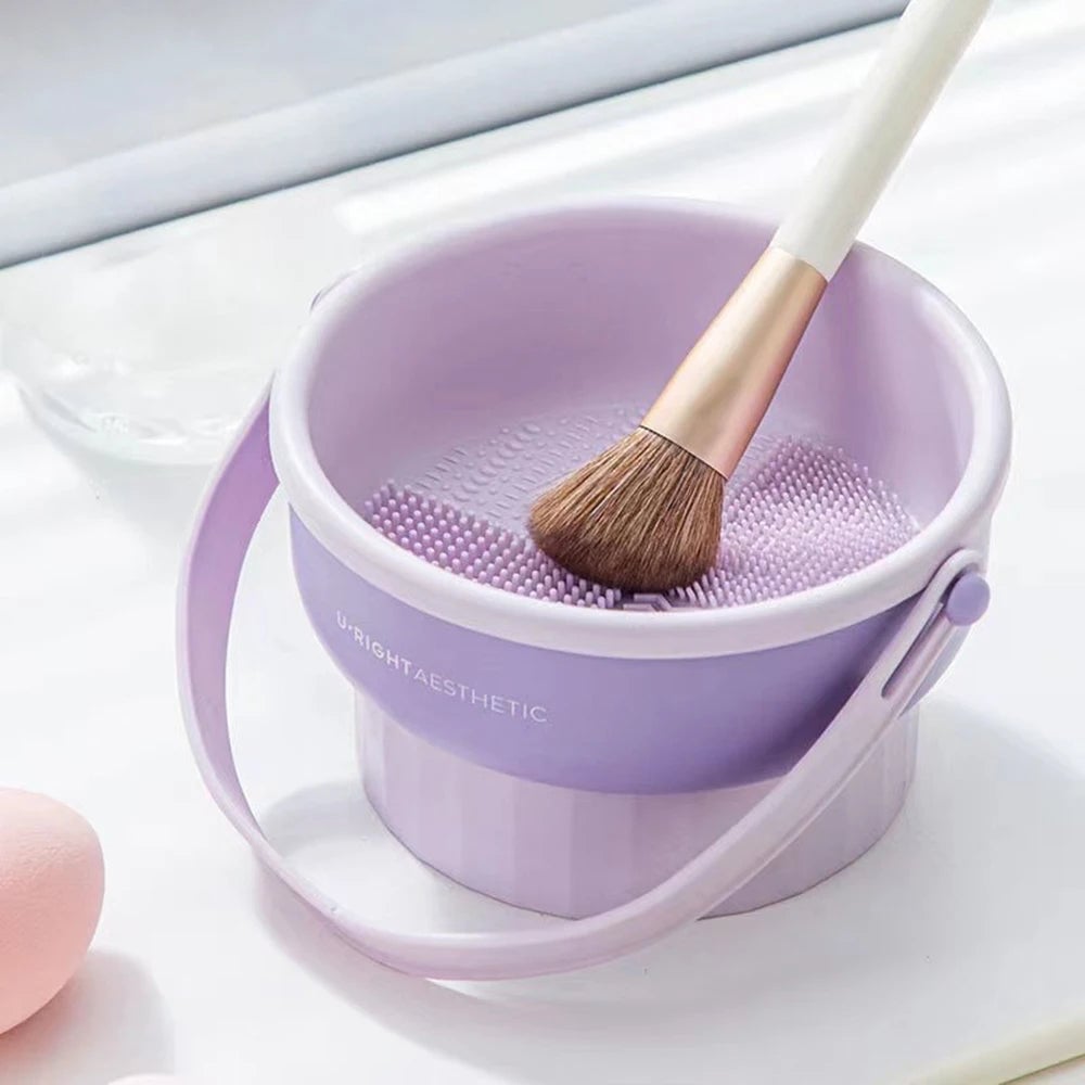 Makeup Brush Cleaning Bucket with Drying Rack & Storage Box Set