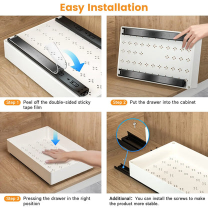 Pull Out Under Sink Storage Rack - Sliding Cabinet Organizer Basket