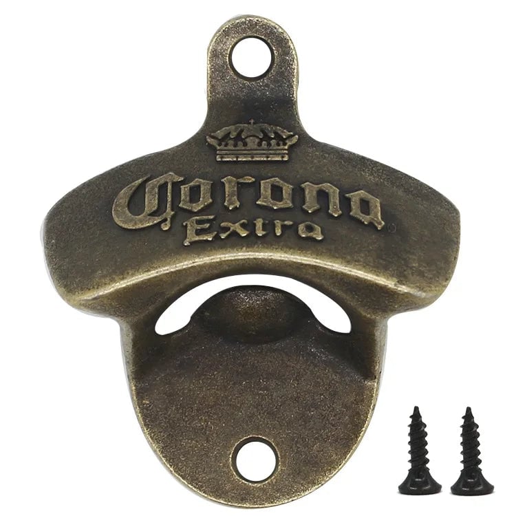 Zinc Alloy Wall Mount Bottle Opener with Screws - Professional Bar Tool