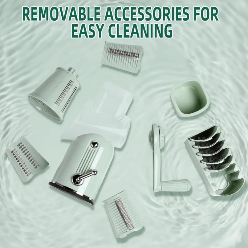 5-Blade Rotary Cheese Grater with Suction Base - Vegetable Shredder