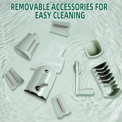 5-Blade Rotary Cheese Grater with Suction Base - Vegetable Shredder