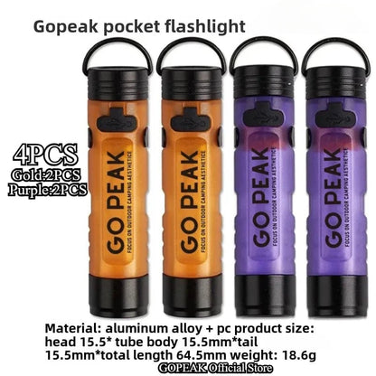 GOPEAK Mini LED Flashlight 5050 Pocket Keychain Clip Emergency Light