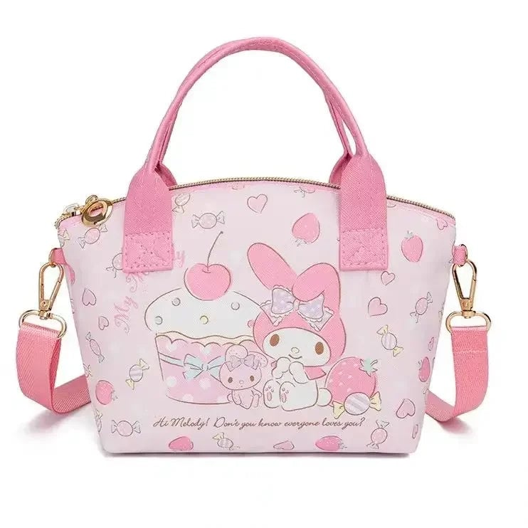 Hello Kitty Large Capacity PU Leather Crossbody Cosmetic Bag