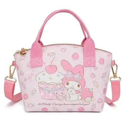 Hello Kitty Large Capacity PU Leather Crossbody Cosmetic Bag