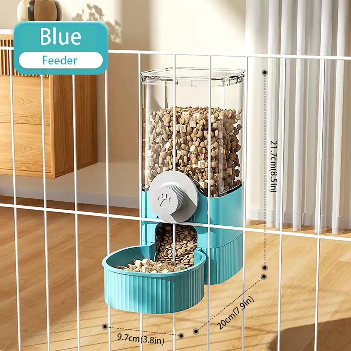 1.2L Automatic Pet Feeder Hanging Bowl for Small Dogs Cats Rabbits