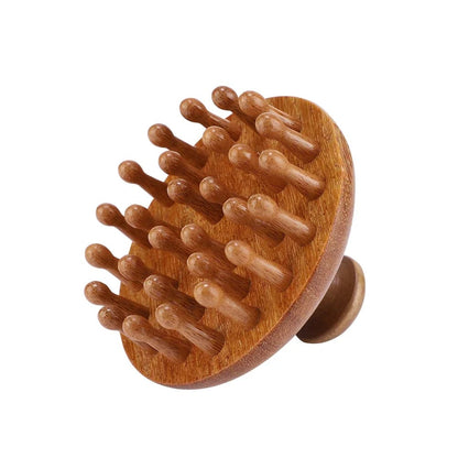 Sandalwood Massage Comb Finger Ring Scalp Meridian Guasha Tool
