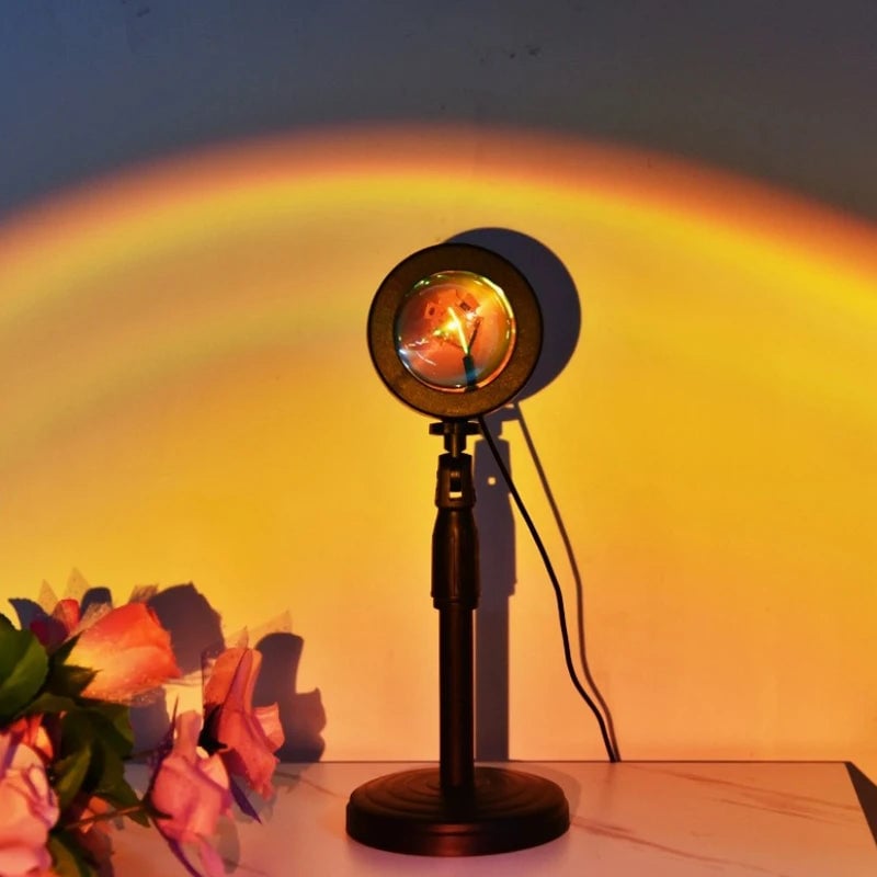 USB LED Sunset Projector Lamp - Portable Neon Mood Night Light