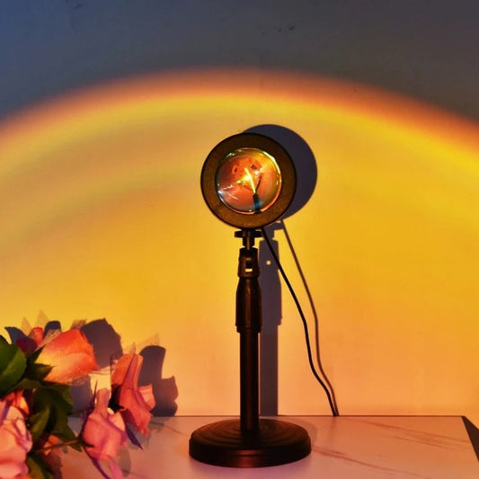 USB LED Sunset Projector Lamp - Portable Neon Mood Night Light