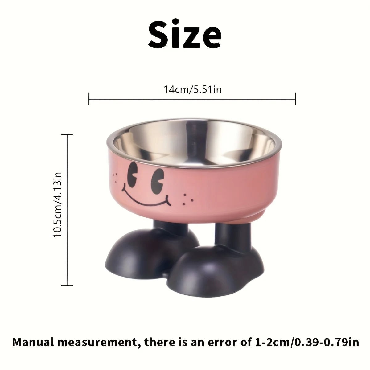 Stainless Steel Elevated Dog Cat Bowl - Raised No Spill Pet Feeder