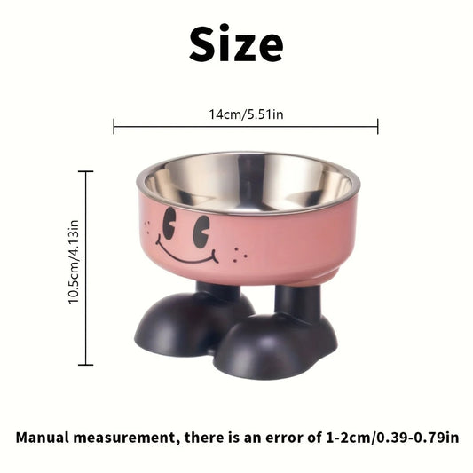 Stainless Steel Elevated Dog Cat Bowl - Raised No Spill Pet Feeder