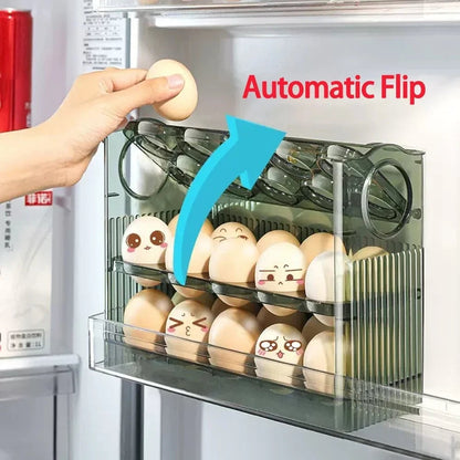 3-Tier Kitchen Egg Storage Container - Large Capacity Refrigerator