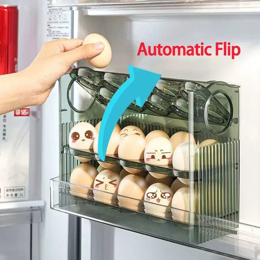 3-Tier Kitchen Egg Storage Container - Large Capacity Refrigerator